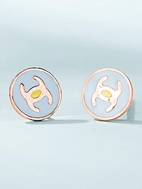 litestyle by png P.N.Gadgil Jewellers Symbolic Shine 18kt Rose Gold Stud Gold Earring For Kids-picture-32