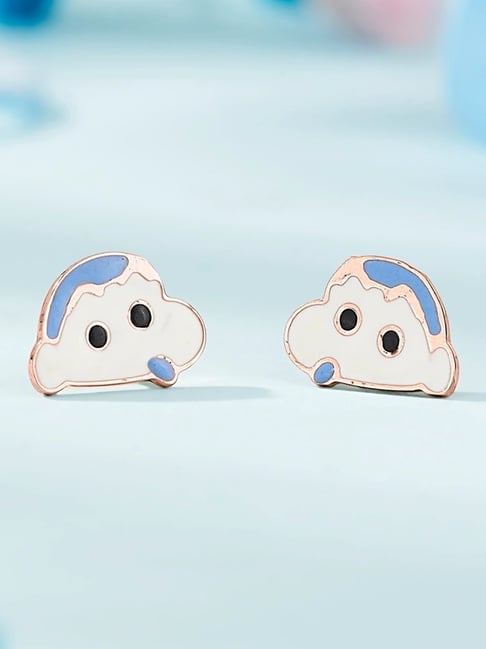 P.N.Gadgil Jewellers Shinchan's Mischief 18kt Rose Gold Stud Gold Earring For Kids-image-21
