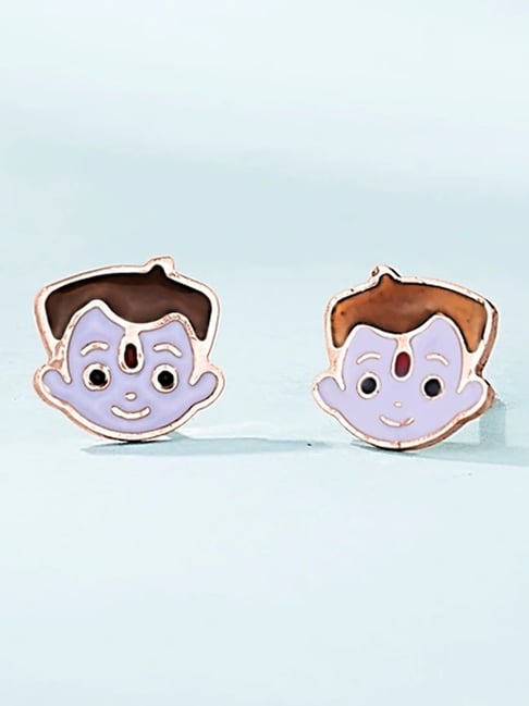 litestyle by png P.N.Gadgil Jewellers Chota Bhim 18kt Rose Gold Stud Gold Earring For Kids-picture-26