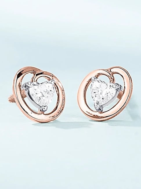 litestyle by png P.N.Gadgil Jewellers Heart Nest 18kt Rose Gold Stud Gold Earring For Woman-picture-11