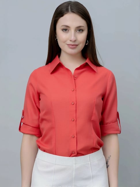 PURYS Red Casual Shirt-picture-21