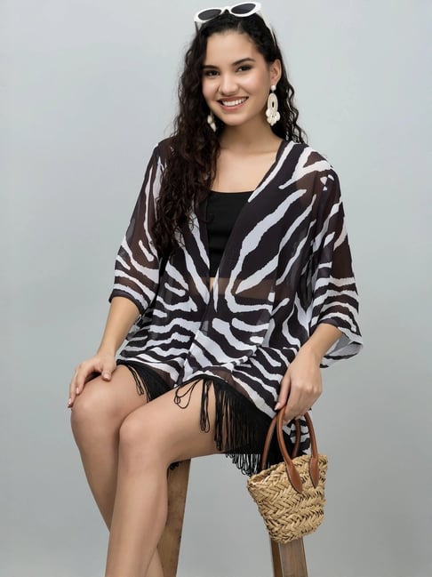 PURYS Black Printed Kimono-picture-28