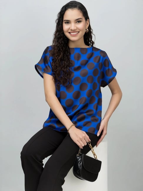 PURYS Blue Printed Top-picture-46