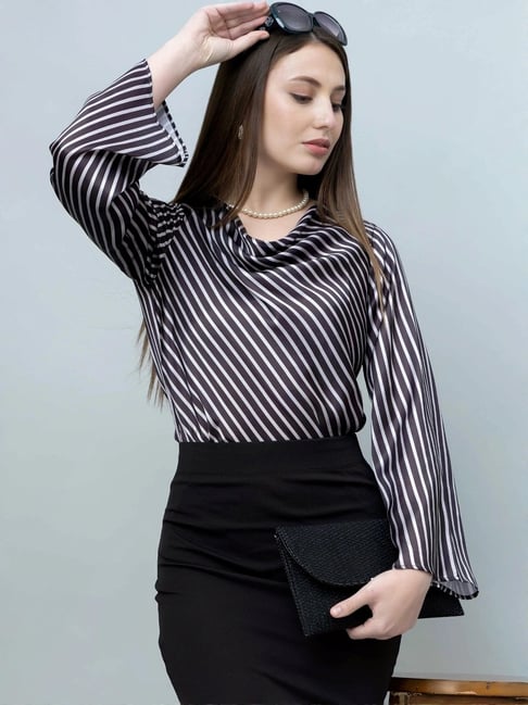 PURYS Black Striped Top-picture-32