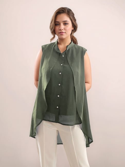 Zink London Green Loose Fit Top