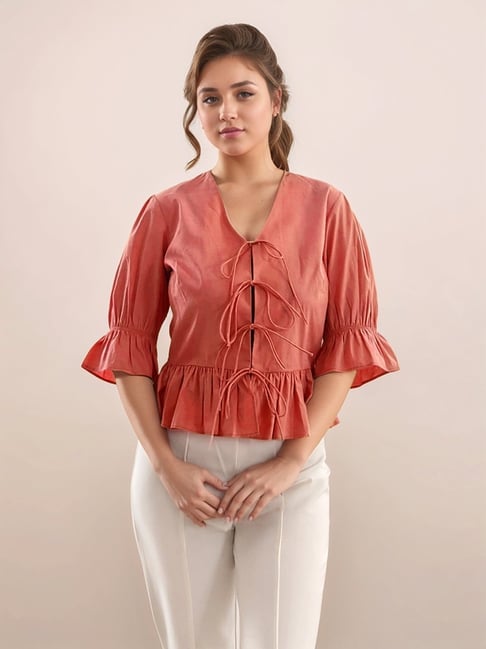 Zink London Peach Straight Fit Top-picture-20