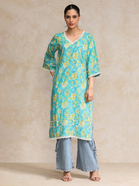 Varanga Turquoise Blue Kurta-picture-26