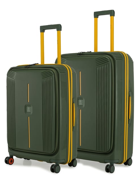 Nasher Miles Green 8 Wheels Alexandria Hard-Sided Polypropylene Trolley Bag-picture-19