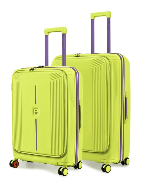 Nasher Miles Green 8 Wheels Alexandria Hard-Sided Polypropylene Trolley Bag-picture-37