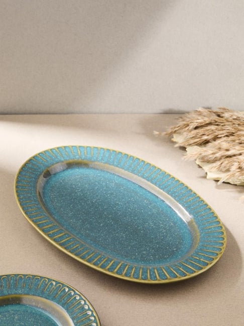 Fabindia Maitri Blue Ceramic Platter-picture-47