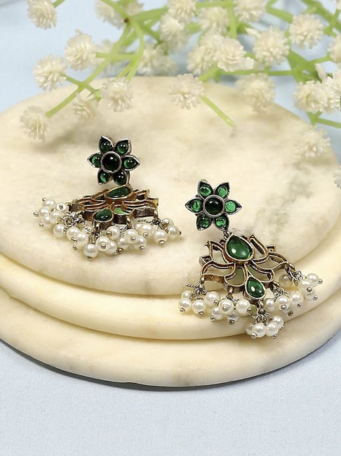Biba Green Alloy Drop & Danglers Earrings for Women-picture-45