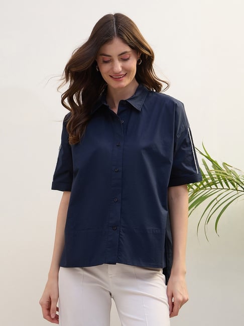 Iconic Blue Loose Fit Shirt-picture-32