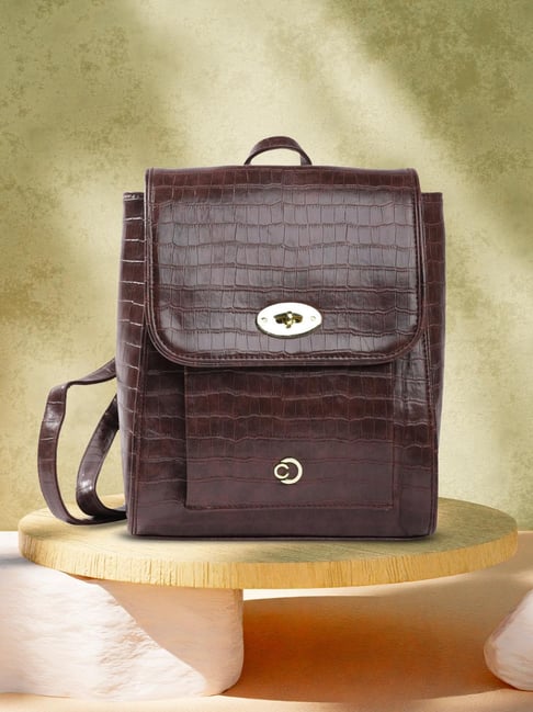 Caprese Treza Brown Animal Effect Backpack