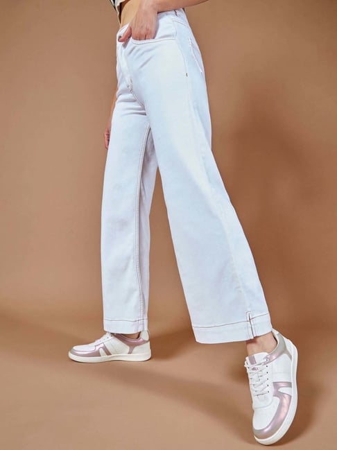 Dolce Crudo White Flare Fit Jeans-picture-10