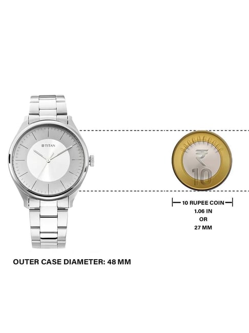 Silver Dial Titan 1802sm03 Titan 1802SM03 Neo Economy Analog Watch