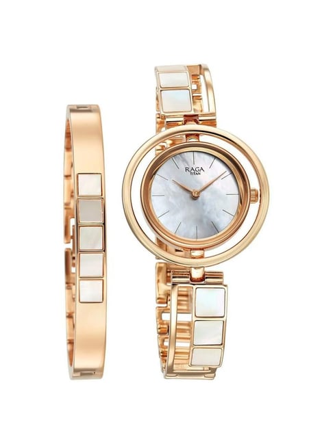 Titan 95232WM01F Raga Power Pearls Analog Watch with Bracelet for Women