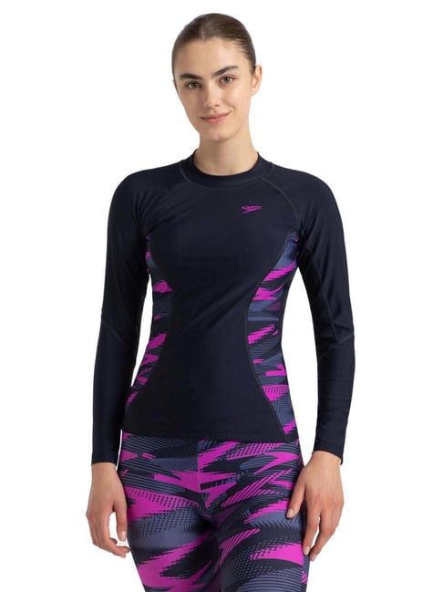 Speedo Blue Regular Fit Printed Sports T-Shirt