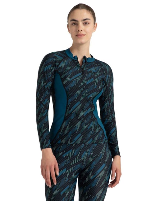 Speedo Black Regular Fit Printed Sports T-Shirt