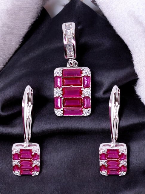 Taraash 925 Sterling Silver Coloured Stones Sets for Women