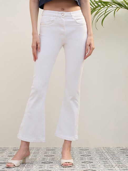 Iconic White Bootcut Jeans