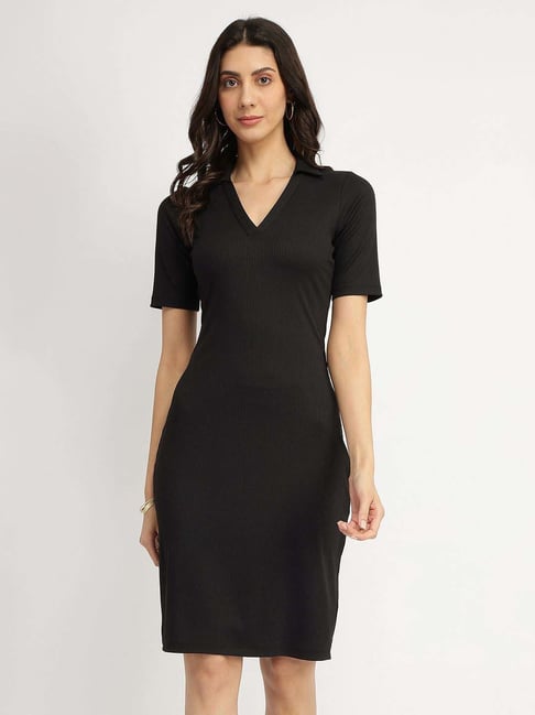 Fablestreet Black Fitted Dress
