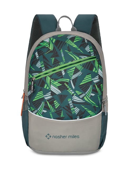 Nasher Miles Botany Dark Green & Grey Printed Laptop Backpack-picture-40