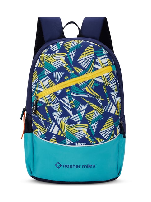 Nasher Miles Botany Blue Printed Laptop Backpack-image-21