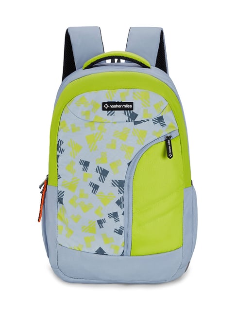 Nasher Miles Tetris Green & Light Blue Printed Laptop Backpack-picture-28