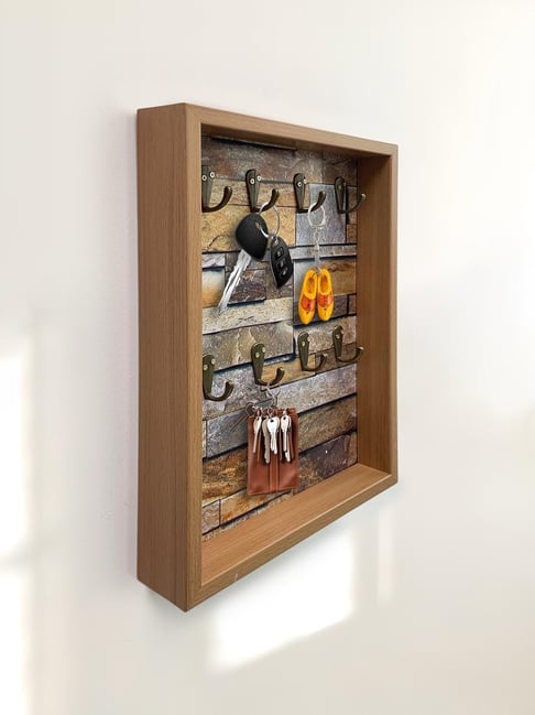 Art Street Brown Wooden Wall Mount Key Organizer