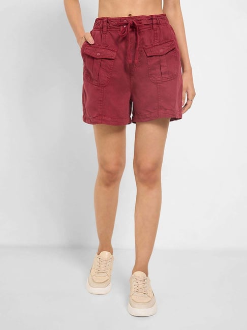 Honey By Pantaloons Deep Claret Regular Fit Shorts-picture-38