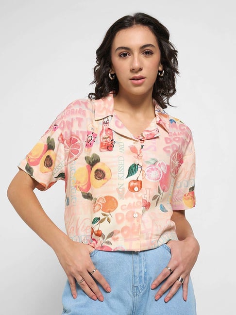 People By Pantaloons MulticolorBoxy Fit Printed Shirt-picture-22