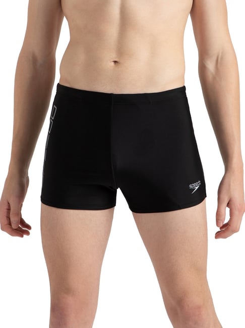 Speedo Black Elephant Nylon Regular Fit Print Aquashorts