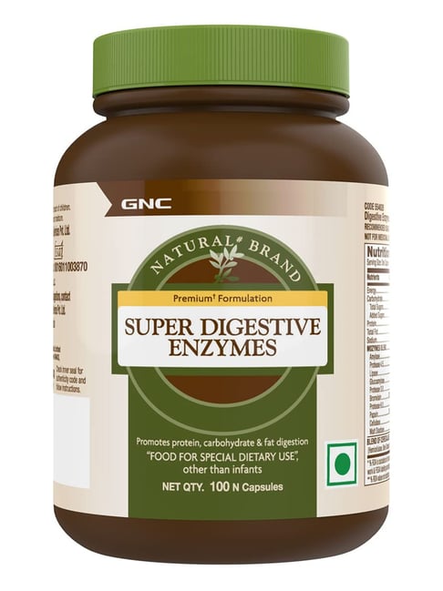 GNC Super Digestive Enzymes | Prebiotics & 11 Potent Enzymes - 100 Veg Capsules