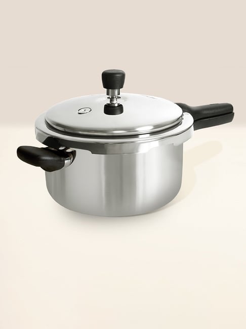 Meyer Silver Stainless Steel Presta Triply with Outer Lid Pressure Cooker (5.5 L)