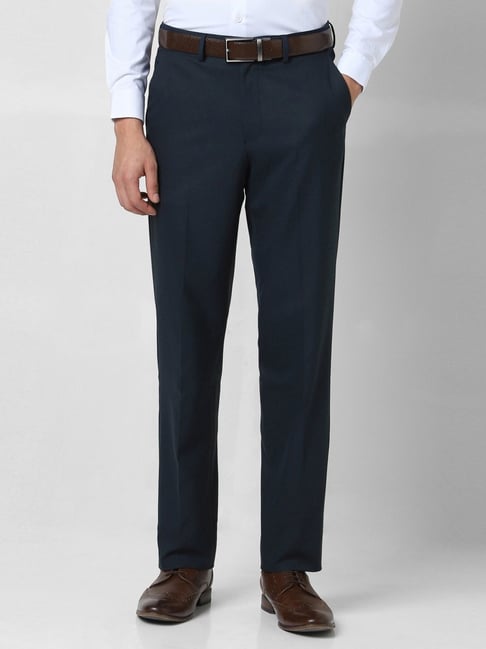 Van Heusen Navy Regular Fit Trousers-picture-18