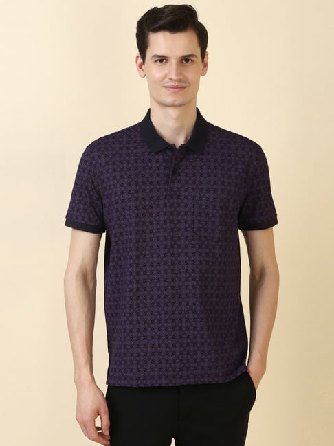 Allen Solly Purple Regular Fit Printed Polo T-Shirt-picture-27