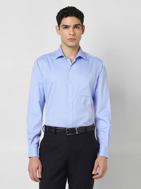 Van Heusen Blue Cotton Regular Fit Shirt-picture-22