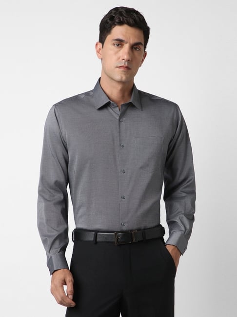 Van Heusen Grey Cotton Regular Fit Shirt-picture-40