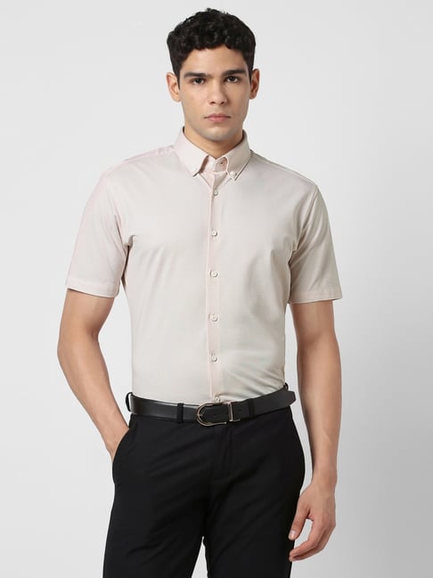 Van Heusen Beige Regular Fit Striped Shirt-picture-10