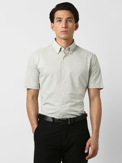 Van Heusen Green Regular Fit Striped Shirt-picture-33