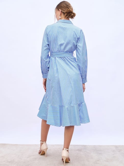 blue summer dress midi Puerto Marino Dress