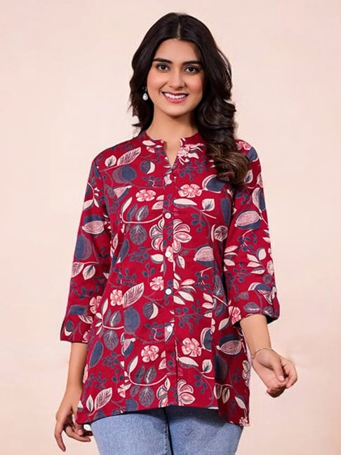 Aravalii Crimson Red Printed Tunic-picture-28