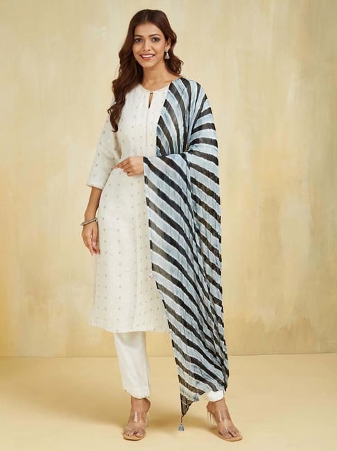 Fabindia Black Printed Dupatta-picture-26