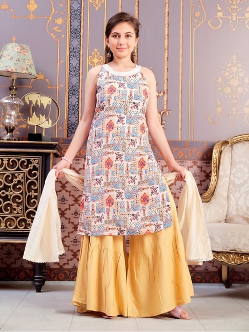 Aarika Girls Blue Printed Kurti