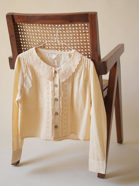 Studio Banera Peach Cotton Slub Relaxed Fit Shirt-picture-24