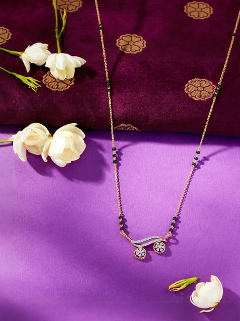 P.N.Gagdil Jewellers Brilliant Promise Wati-mani Gold & Diamond Modern Mangalsutra for Woman