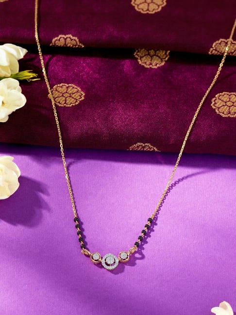 P.N.Gagdil Jewellers Trinity Bond Gold & Diamond Modern Mangalsutra for Woman