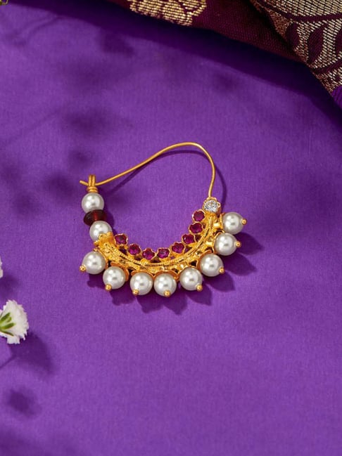 png jewellers P.N.Gadgil Jewellers 22 kt Suvarna Charm Yellow Gold Nath For Woman-picture-19