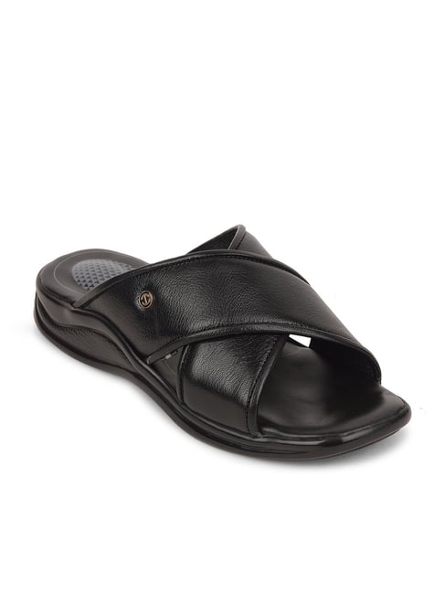 Liberty Men's Black Cross Strap Sandals-picture-41