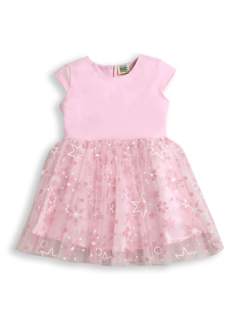Zip Zap Zoop Girls Pink Regular Fit Printed Party Dress-picture-33